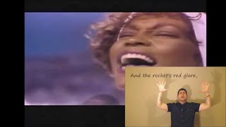 Whitney Houston  Star Spangled Banner National Anthem ASL [upl. by Mohl390]