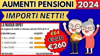 ✅AUMENTI PENSIONI 2024👉RIFORMA IRPEF👉TUTTI I NUOVI IMPORTI❗️ [upl. by Stoughton613]