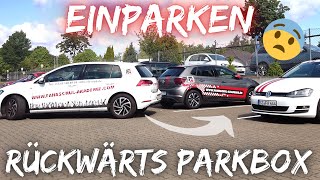 Richtig EINPARKEN  Teil 2 Rückwärts in die Parkbox Grundfahraufgabe PKW 🚗 [upl. by Afital749]