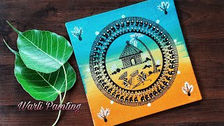 warli painting on canvastribal artacrylic painting365 days challengeday 17 [upl. by Britney999]