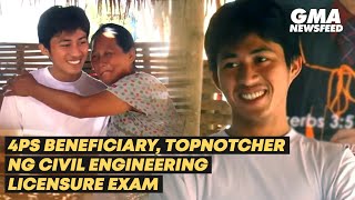 4Ps beneficiary topnotcher ng Civil Engineering Licensure exam  GMA News Feed [upl. by Nyltyak]