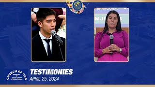 Testimonies – April 25 2024  CGMJCI [upl. by Danas]