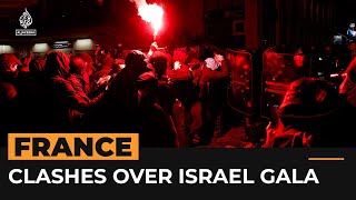 Protests against proIsrael gala on eve of FranceIsrael match  Al Jazeera Newsfeed [upl. by Nilesoj710]