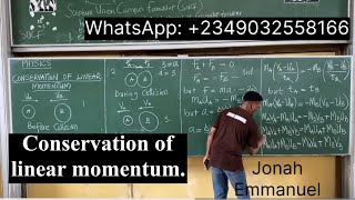 Conservation of Momentum  Conservation of Linear Momentum excellenceacademy jonahemmanuel [upl. by Antonin]