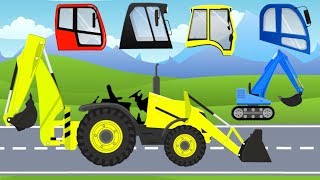 Excavator Mini with Bulldozer  Construction Machinery  What cabin Vehicles for Kids  Cartoon [upl. by Adnawak]