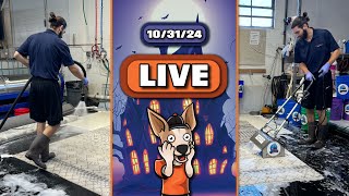 LIVE Rug Cleaning  QampA  AMA  HALLOWEEN cleanwithme rugcleaning [upl. by Garald]