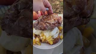 Fried Apple Fritter Sundae on the Blackstone Griddle  Blackstone Dessert Recipe  Camping Recipe [upl. by Mortimer]