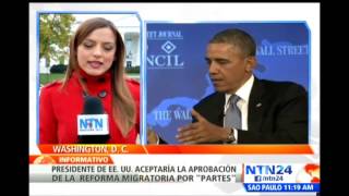 Barack Obama respalda plan republicano de aprobar Reforma Migratoria por quotpartesquot [upl. by Latnahs]