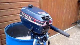 Evinrude 4hp Outboard Motor  Running in the water tank demo [upl. by Aronid15]