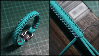 HOW TO MAKE COBRA KNOT PARACORD BRACELET WITH SHACKLE EASY PARACORD TUTORIAL PARACORD  MICROCORD [upl. by Ellord533]