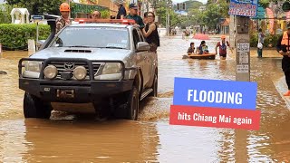 More devastating floods in Chiang Mai today 🦺🌊🚨  Ping River hit a new record height  4 Oct 2024 [upl. by Norrv]