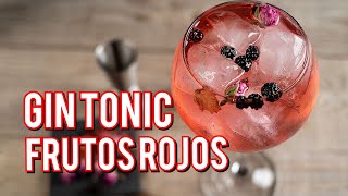 GIN AND TONIC DE FRUTOS ROJOS 🍓 bartender [upl. by Bergeman382]