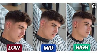 Como hacer Low Fade Mid Fade High Fade  DEMO EN EL MISMO CORTE [upl. by Gneh]