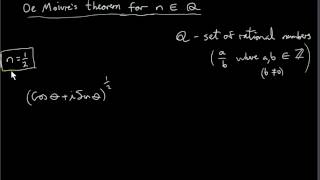 De Moivres theorem  Proof for rational numbers [upl. by Ahseram]