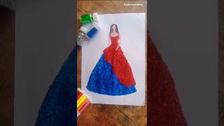 glitter 👗art diydrawing painting illustration dresssatisfying Gopika embroidery Gopika raj [upl. by Akihc891]