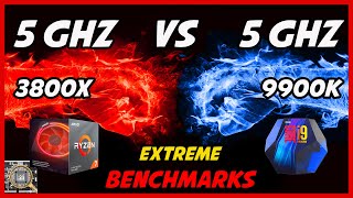 AMD Ryzen 3800X Vs Intel i9 9900K Benchmarked both at 5GHz [upl. by Alyehs]