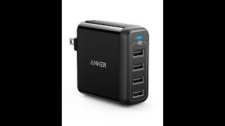 Review Anker 40W 4Port USB Wall Charger with Foldable Plug PowerPort 4 [upl. by Lesly]