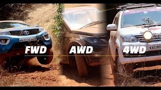 FWD vs AWD vs 4x4 explained  Nexon vs Hexa vs Fortuner [upl. by Suivatal]