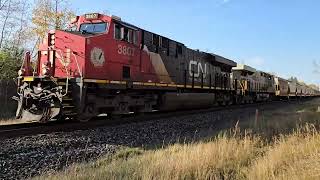 Eastbound CN Potash train works hard up the grade into Baynham October 17th 2024 [upl. by Ginger]