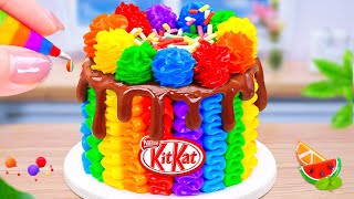 The Best Frosting KITKAT Rainbow Cake 🍫 How To Make Miniature KitKat Cake 🎂 Petite Baker Making [upl. by Otrevogir811]