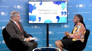 HE Omobola Johnson Minister Ministry of ICT Nigeria  Interview ITU Telecom World 2013 [upl. by Josey]