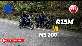 Ultimate Drag RaceYamaha R15M bs6 vs Bajaj Pulsar NS200 bs6Who Will Win😱bajajyamahar15ns200 [upl. by Hoes]