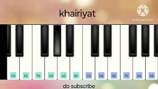 khairiyat piano  khairiyat piano tutorial khairiyat piano notes viral trending explore [upl. by Rekrap]