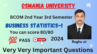 BUSINESS STATISTICS 1  IMPORTANT QUESTIONS  BCOM 3RD SEM [upl. by Ernestus]