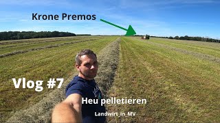 Vlog 7 Heu pelletieren mit der Krone Premos und Fendt 1050 [upl. by Aicital]