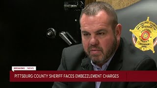 EMBEZZLEMENT CLAIMS Pittsburg County sheriff arrested amp charged [upl. by Aynnat]