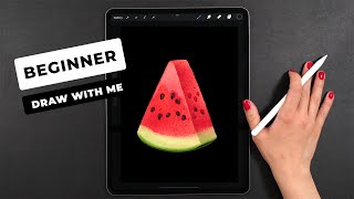 A REAL Procreate Beginner Tutorial 🍉  Draw as a Professional Artist [upl. by Ahsiemac]