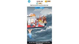 Annoying Puzzle Game  Level 82 Help the mermaid rescue the sunken ship  Solution [upl. by Ziladnerb]