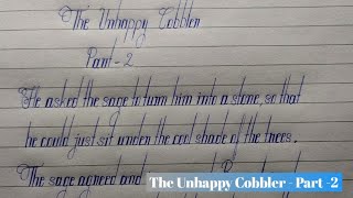 English story  The Unhappy Cobbler Part  2 handwriting practice  small boy [upl. by Biegel]