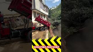 Powerful Tricycle Motor Unloading truck tricycle excavator [upl. by Eelyr]