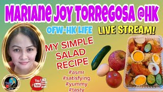 MY SIMPLE SALAD RECIPE SATISFYING ASMR OFW TASTY [upl. by Eimas]