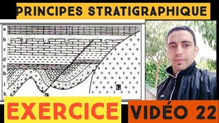 exercice principes stratigraphiques géologie 1BAC vidéo 22 [upl. by Sou535]