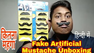 Artificial Mustache for Mens Unboxing And Review Hindi  Hangstech [upl. by Chapa]