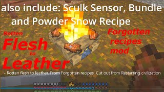 Make Leather Without Killing Cows Using Rotten Flesh  From quotForgotten Recipesquot  a Minecraft Mod [upl. by Nytsirhc44]