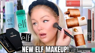 Testing ALL NEW VIRAL elf Makeup🤩 Elf Bronzing Drops Power Grip Setting Spray Primer Stick more [upl. by Sesilu]