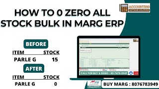 How to 0 Zero All Stock Bulk in Marg ERP Software Step by Step Hindi  Buy Marg 8076783949 [upl. by Giuliana]