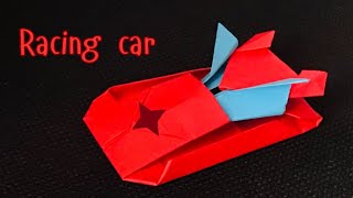 DIY Toy paper car  How To Make a Racing Paper Super Car Tutorial  Easy Origami Craft Kids [upl. by Gipps]