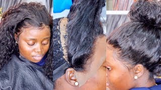 How to install Lace Frontal Sew in Weave with no glue [upl. by Linis]