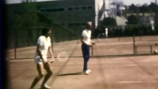 Ilie Nastase in practice with french team FFTGrand Prix Madrid 1972 [upl. by Alaet]