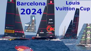 Louis Vuitton 37th Americas Cup Barcelona 2024 Stunning Drone Views Yacht Races Barcelona Boats [upl. by Demp]