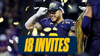 Michigan football BREAKS record for most NFL Combine invitations with 18 players receiving invites [upl. by Nynnahs917]