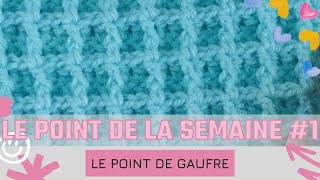 POINT DE LA SEMAINE 1  Le point de gaufre  Point en relief idéal pour une couverture de bébé [upl. by Coridon]