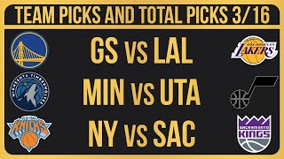 NBA Picks Today 3162024  NBA Bets Today NBA Predictions Today [upl. by Gore]