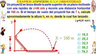 Examen Admisión a la Universidad UNI Movimiento Parabólico en Física Preuniversitaria Solucionario [upl. by Aia898]