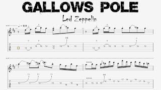 Led Zeppelin  GALLOWS POLE  Guitar Solo Tutorial Tab  Sheet Music [upl. by Bennink]