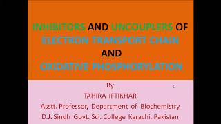 Inhibitors amp Uncouplers of Electron Transport Chain amp Oxidative Phosphorylation [upl. by Friederike292]